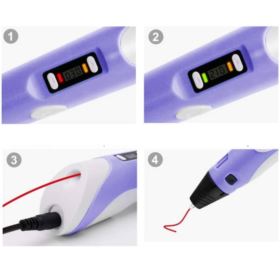 DRUKARKA DŁUGOPIS 3D PEN 2 ZESTAW + WKŁADY FIOLET