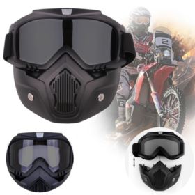 MASKA OCHRONNA NA NARTY MOTOCYKL SNOWBOARD Z CZARNĄ SZYBKĄ - Akcesoria sportowe