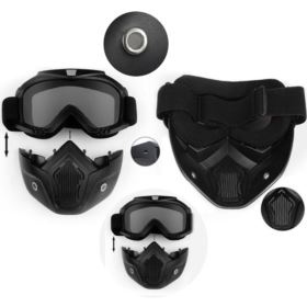 MASKA OCHRONNA NA NARTY MOTOCYKL SNOWBOARD Z CZARNĄ SZYBKĄ - Akcesoria sportowe