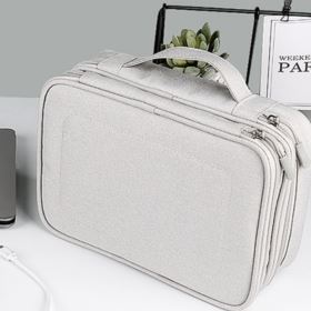 ORGANIZER NA ELEKTRONIKĘ I KABLE ETUI PODWÓJNE SZARE