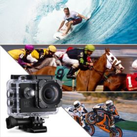 KAMERA SPORTOWA WODOSZCZELNA FULL HD 1080P Z AKCESORIAMI CZARNA