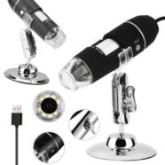 MIKROSKOP CYFROWY USB 1600X 8 LED 2MPX Z KABLEM I STATYWEM CZARNY