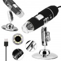 MIKROSKOP CYFROWY USB 1600X 8 LED 2MPX Z KABLEM I STATYWEM CZARNY