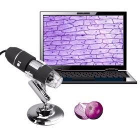 MIKROSKOP CYFROWY USB 1600X 8 LED 2MPX Z KABLEM I STATYWEM CZARNY