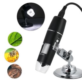 MIKROSKOP CYFROWY USB 1600X 8 LED 2MPX Z KABLEM I STATYWEM CZARNY