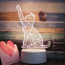 LAMPKA 3D KOTEK LED NA USB