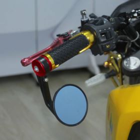 LUSTERKA MOTOCYKLOWE QUAD SKUTER ATV OKRĄGŁE 2 SZT. ZE ŚCIERECZKĄ