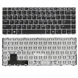 KLAWIATURA HP ELITEBOOK FOLIO 9470M 9480M 697685-001 Z SREBRNĄ RAMKĄ