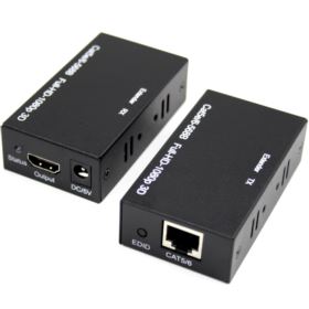 EXTENDER HDMI NA RJ45 LAN CZARNY PRZEDŁUŻACZ DO 60 METRÓW ODBIORNIK I NADAJNIK