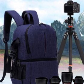 PLECAK FOTOGRAFICZNY NA APARAT I AKCESORIA NIEBIESKI WODOODPORNY