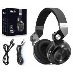 BLUEDIO T2 PLUS SŁUCHAWKI BEZPRZEWODOWE BLUETOOTH NAUSZNE FM SD CZARNE