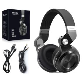 BLUEDIO T2 PLUS SŁUCHAWKI BEZPRZEWODOWE BLUETOOTH NAUSZNE FM SD CZARNE