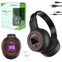 SŁUCHAWKI BEZPRZEWODOWE ZEALOT B570 NAUSZNE BLUETOOTH CZARNO-BRĄZOWE