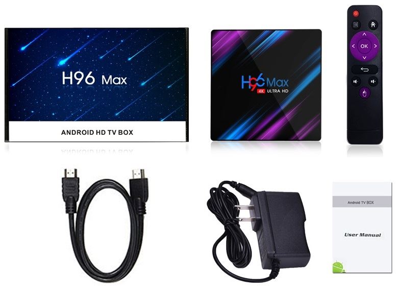 Smart TV Box H96 Max 4Gb/64Gb Android z pilotem - kliknij