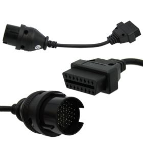 ADAPTER OBD 2 NA OBD 38 PIN DO MERCEDESA 1990-2002 PRZEJŚCIÓWKA CZARNA