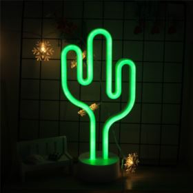 LAMPKA NOCNA LED KAKTUS Z PODSTAWKĄ I KABLEM USB
