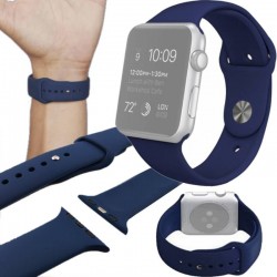 PASEK DO ZEGARKA APPLE WATCH 1 2 3 4 5 6 SE GRANATOWY 42/44MM SILIKONOWY