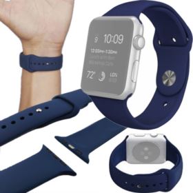 PASEK DO ZEGARKA APPLE WATCH 1 2 3 4 5 6 SE GRANATOWY 42/44MM SILIKONOWY