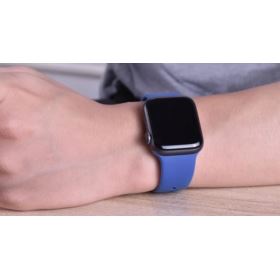 PASEK DO ZEGARKA APPLE WATCH 1 2 3 4 5 6 SE GRANATOWY 42/44MM SILIKONOWY
