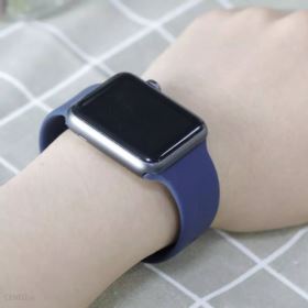 PASEK DO ZEGARKA APPLE WATCH 1 2 3 4 5 6 SE GRANATOWY 42/44MM SILIKONOWY