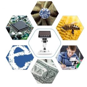 MIKROSKOP CYFROWY Z WYŚWIETLACZEM LCD 1000x 1080P 8 LED INSKAM-307 + SZMATKA ŚCIERECZKA Z MIKROFIBRY KRZYMARK