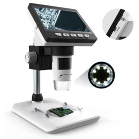 MIKROSKOP CYFROWY Z WYŚWIETLACZEM LCD 1000x 1080P 8 LED INSKAM-307 + SZMATKA ŚCIERECZKA Z MIKROFIBRY KRZYMARK