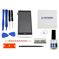 WYŚWIETLACZ I DIGITIZER HTC DESIRE 620 Z RAMKĄ I ZESTAWEM NAPRAWCZYM BIAŁO-SZARY