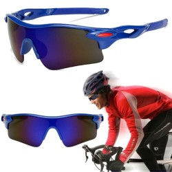 OKULARY SPORTOWE NIEBIESKIE SZKŁA UV400