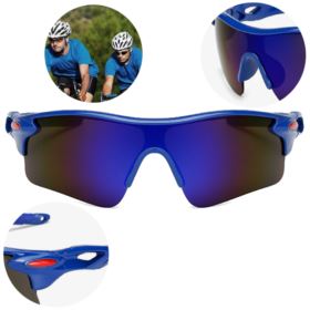 OKULARY SPORTOWE NIEBIESKIE SZKŁA UV400