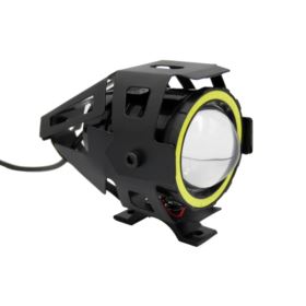 LAMPY MOTOCYKLOWE REFLEKTORY LED CREE U7 CZERWONE Z PRZEŁĄCZNIKIEM NA KIEROWNICĘ