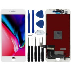 WYŚWIETLACZ I DIGITIZER IPHONE 8 A1905 Z RAMKĄ SIATECZKĄ MESH I NARZĘDZIAMI BIAŁY