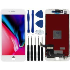 WYŚWIETLACZ I DIGITIZER IPHONE 8 A1905 Z RAMKĄ SIATECZKĄ MESH I NARZĘDZIAMI BIAŁY