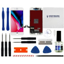 WYŚWIETLACZ DIGITIZER IPHONE 8 A1905 Z RAMKĄ MESH I ZESTAWEM NAPRAWCZYM BIAŁY