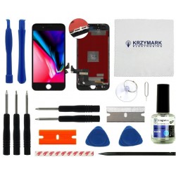 WYŚWIETLACZ I DIGITIZER IPHONE 8 A1905 A1863 A1906 Z RAMKĄ I ZESTAWEM NAPRAWCZYM CZARNY