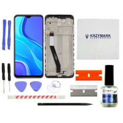 WYŚWIETLACZ I DIGITIZER XIAOMI REDMI 9 Z ZESTAWEM NAPRAWCZYM I RAMKĄ CZARNY