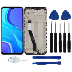 WYŚWIETLACZ Z DIGITIZEREM XIAOMI REDMI 9 Z NARZĘDZIAMI I RAMKĄ CZARNY