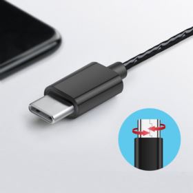 SŁUCHAWKI DOUSZNE  T1 USB-C Z MIKROFONEM CZERWONE