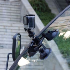 UCHWYT Z PRZYSSAWKĄ DO KAMER SPORTOWYCH TRI-ANGLE CZARNY Z OBROTOWĄ GŁOWICĄ 360 STOPNI