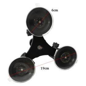 UCHWYT Z PRZYSSAWKĄ DO KAMER SPORTOWYCH TRI-ANGLE CZARNY Z OBROTOWĄ GŁOWICĄ 360 STOPNI