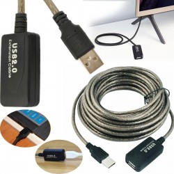PRZEDŁUŻACZ USB 10M USB 2.0 AKTYWNY CZARNY