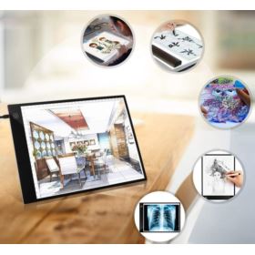 DESKA KREŚLARSKA LED A4 PODŚWIETLANA LIGHT PAD Z ZESTAWEM AKCESORI&Oacute;W