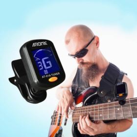 STROIK DO GITARY UNIWERSALNY TUNER ELEKTRONICZNY Z KLIPSEM CZARNY