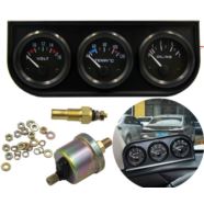 DODATKOWE ZEGARY SAMOCHODOWE WSKAŹNIK CIŚNIENIA OLEJU  TEMPERATURY SILNIKA I VOLTOMIERZ