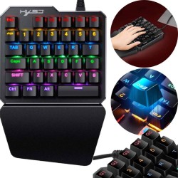 KLAWIATURA MECHANICZNA PRZEWODOWA LEWA DLA GRACZY 35 KLAWISZY PODŚWIETLANA RGB