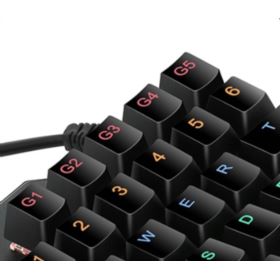 KLAWIATURA MECHANICZNA PRZEWODOWA LEWA DLA GRACZY 35 KLAWISZY PODŚWIETLANA RGB
