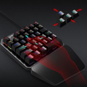 KLAWIATURA MECHANICZNA PRZEWODOWA LEWA DLA GRACZY 35 KLAWISZY PODŚWIETLANA RGB