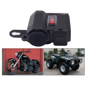 ŁADOWARKA DO MOTOCYKLA USB Z GNIAZDEM ZAPALNICZKI I VOLTOMIERZEM
