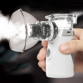 INHALATOR ULTRADŹWIĘKOWY NEBULIZATOR PRZENOŚNY DLA DZIECI I DOROSŁYCH BIAŁO-SZARY