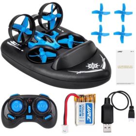 MOTOR&Oacute;WKA ZDALNIE STEROWANA Z DRONEM 3w1 JJRC TERZETTO CZARNO-NIEBIESKA