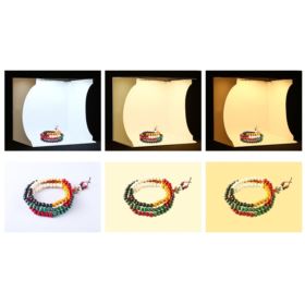 NAMIOT BEZCIENIOWY 20CM Z RINGIEM LED I 6 TŁAMI FOTOGRAFICZNYMI